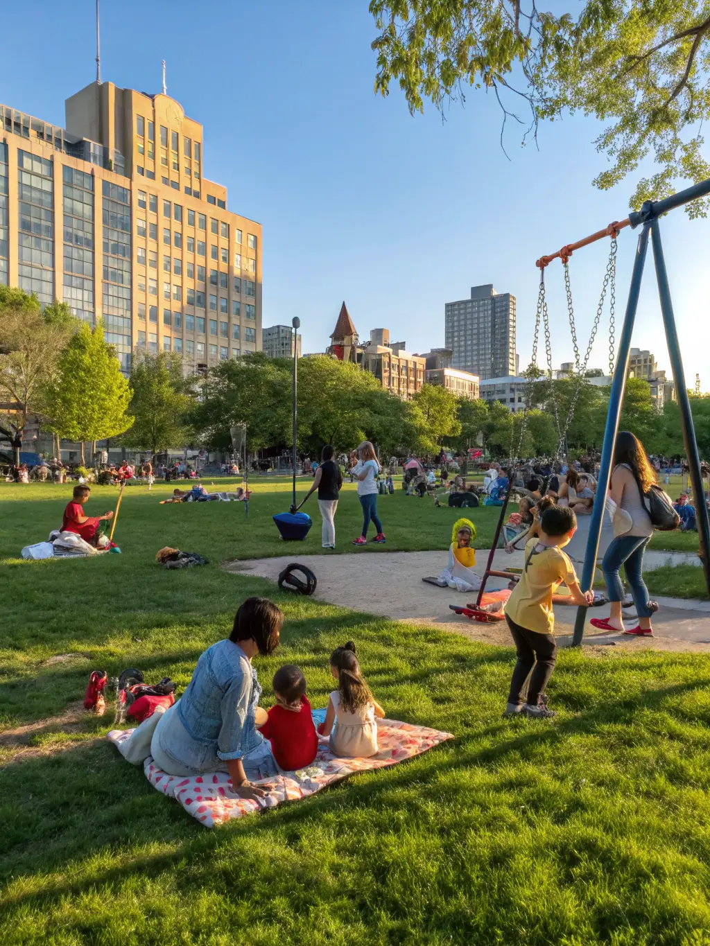 A group of children and adults enjoying a cultural excursion organized by Les Valadins, emphasizing the organization's commitment to cultural enrichment.